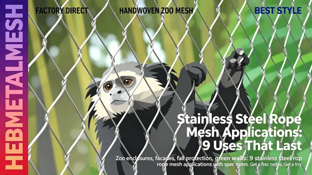Stainless steel rope mesh applications – 9 uses including zoo enclosures, facades, fall protection and green walls by Hebmetalmesh