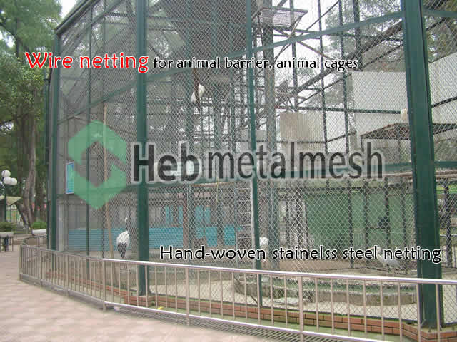 Animal barrier wire netting, animal enclosures wire netting, hand-woven zoo mesh