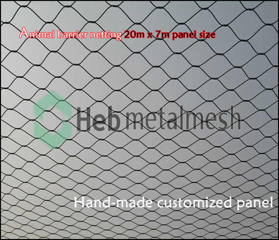 animal barrier netting, mesh animal enclosure, zoo mesh, hand-woven stainless steel netting