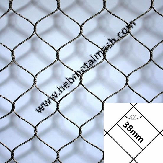 Stainless steel rope mesh 38mm holes