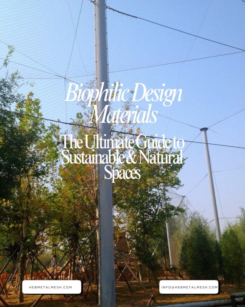 Large-scale biophilic aviary using Hebmetalmesh stainless steel rope mesh