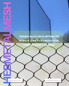 Hebmetalmesh handwoven black oxide stainless steel netting installed in a leopard zoo enclosure, showing high-visibility and security.
