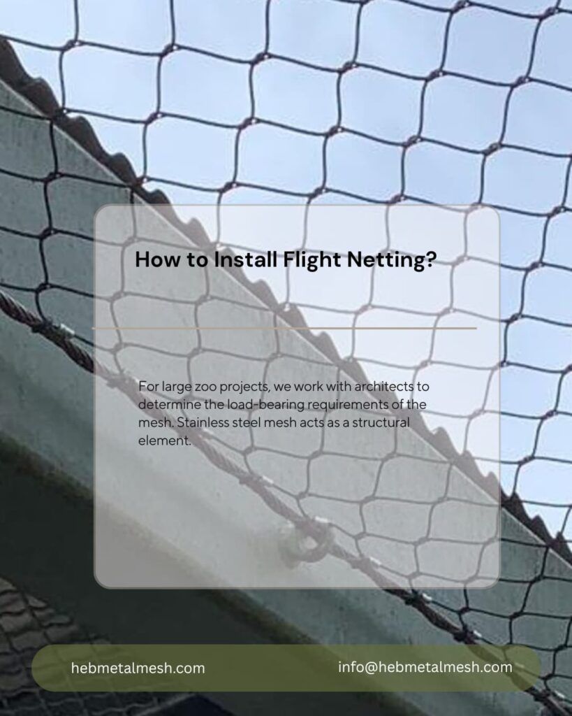 Large-scale-flight-netting-panel-installation