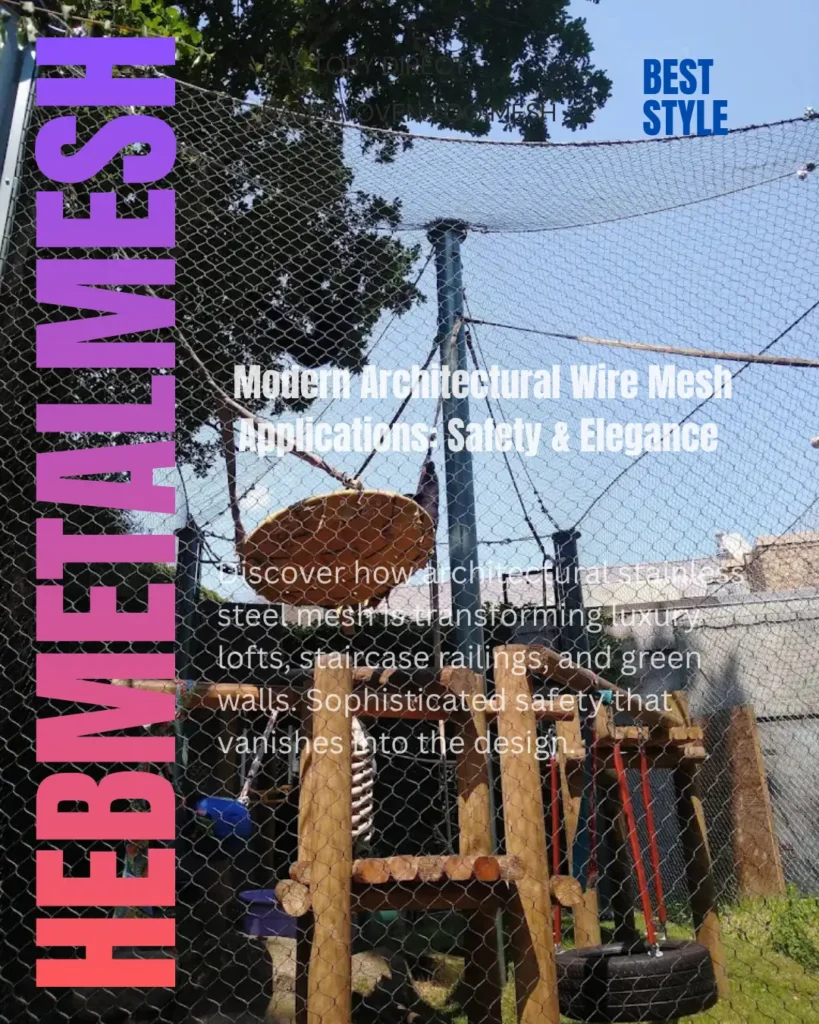 A high-end modern structural enclosure utilizing 316-grade stainless steel architectural wire mesh, demonstrating its strength, transparency, and sophisticated design potential for luxury interior applications.