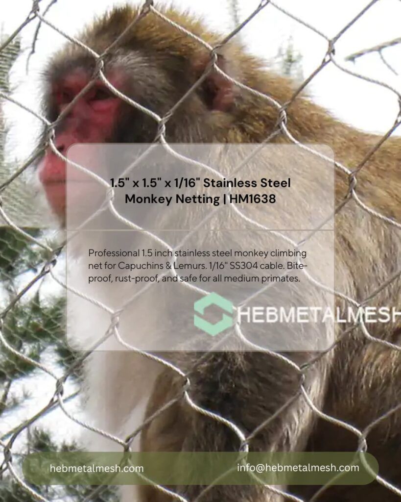 1.5-inch-stainless-steel-climbing-net-for-lemur-exhibits
