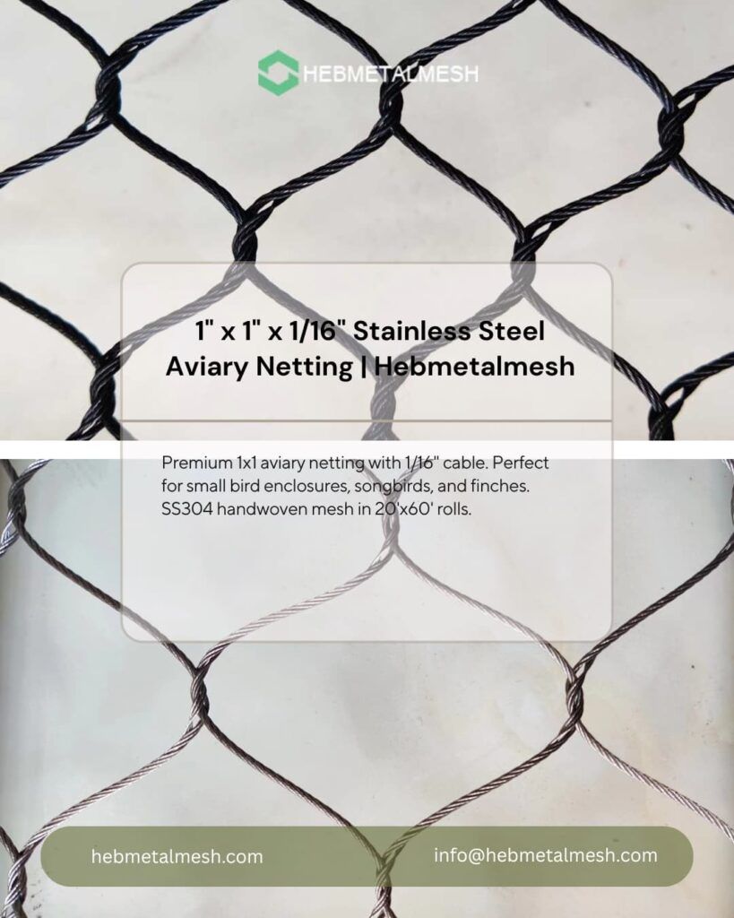 1-inch-aperture-stainless-steel-aviary-netting-for-small-birds